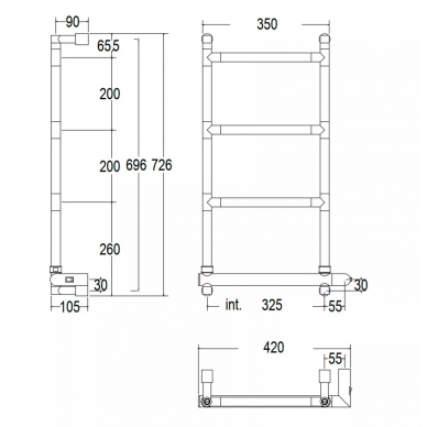 Полотенцесушитель электрический Margaroli 582-420 BOX (5823204CRNB) хром 1