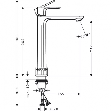 Смеситель для раковины Hansgrohe Rebris E (72583000) 1