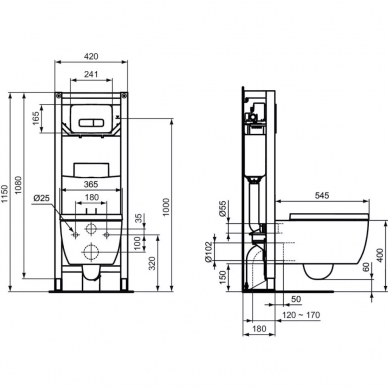 Чаша подвесного унитаза Ideal Standard Blend Curve AquaBlade® (T374901) 6
