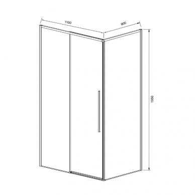 Душевой уголок Vincea Slim-N (VSR-4SN9011CL) 110х90х195 см, профиль хром/стекло прозрачное 4