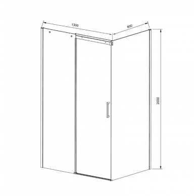 Душевой уголок Vincea Dice (VSR-4D8013CLB) 130х80х200 см, профиль черный/стекло прозрачное 2