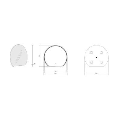 Зеркало Art&Max Savona AM-Sav-840-DS-F 84 см, с LED подсветкой 6