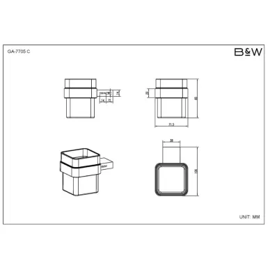 Набор аксессуаров для ванной комнаты Black & White Gravity GA-7710C хром 11