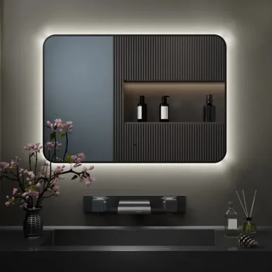 Зеркало Teymi Solli Black Soft Line T20231S с подсветкой, сенсор на взмах, чёрный, 100 см 8