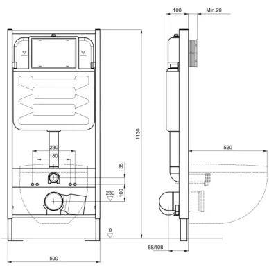 Комплект унитаз с инсталляцией, кнопкой и сиденьем Aquatek Standart Set AQUATEK ЕВРОПА T-033 4в1 5