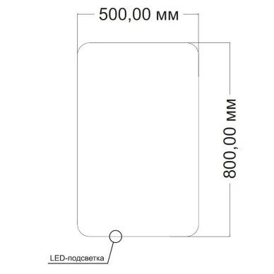 Зеркало Vincea VLM-3BE5008-2 50x80 см, с подсветкой с сенсорным выключателем 5