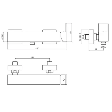 Смеситель для душа AQUAme Savona AQM6813BG золото шлифованное 1