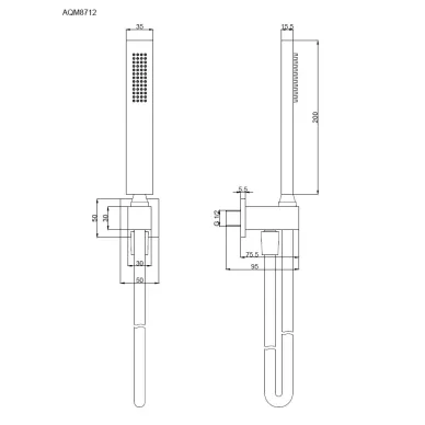 Душевой гарнитур AQUAme Savona AQM8712GM темный металл 1