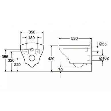 Чаша подвесного унитаза Gustavsberg Estetic (GB1183300R1030) Hygienic Flush микролифт 7