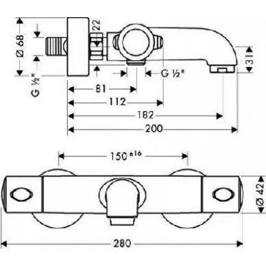 Термостат для ванны Hansgrohe Ecostat 1001 SL (13241000) 1