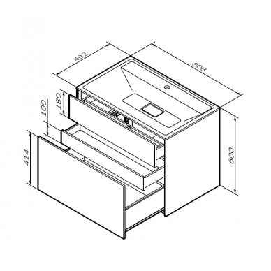 Тумба для ванной Am.Pm Inspire V2.0 (M50AFHX0803EGM) (80 см) элегантный серый 6