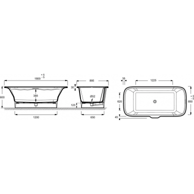 Акриловая ванна Jacob Delafon Elite (E6D034-00) 180x85 из материала Flight (с ножками и сливом) 1