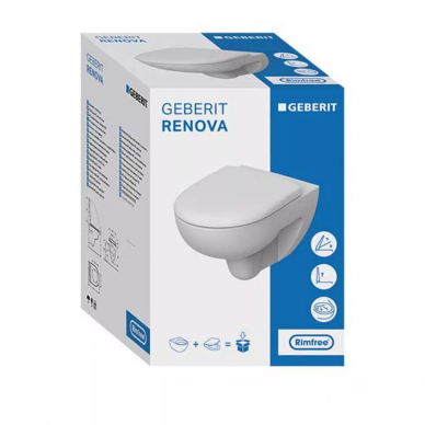 Инсталляция Geberit Duofix (458.124.21.1) в комплекте с унитазом Renova Rimfree (500.801.00.1) микролифт 10