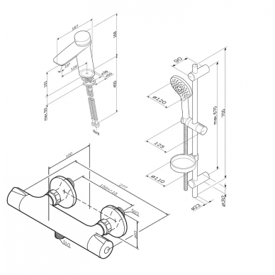 Набор для душа AM.PM Inspire V2.0 (F40950A03) термостатический, хром 9