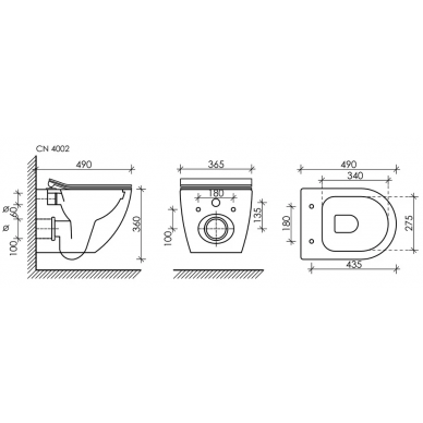 Инсталяция Ceramicanova Envision (CN4002_1001CH_1000) с унитазом Metropol Rimless, кнопка хром 5