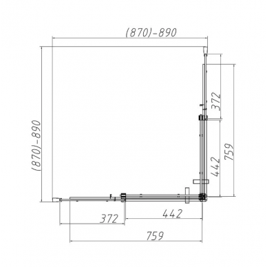 Душевой уголок Vincea Dice (VSS-4D900CL) 90x90х200 см, профиль хром/стекло прозрачное 3