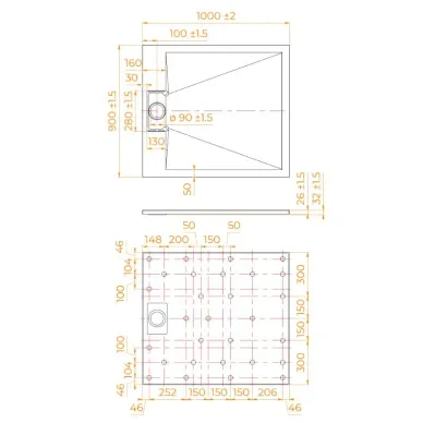 Поддон для душа RGW TUS-109W (553702910-01) (100х90) белый 5