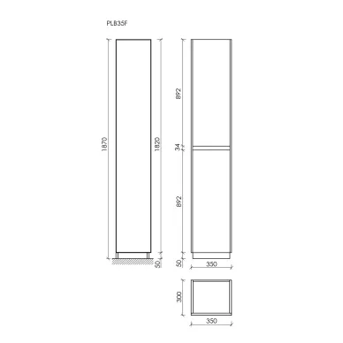 Пенал Sancos Libra Floor PLB35FECH 35 см, дуб чарльстон 15