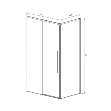 Душевой уголок Vincea Slim-N VSR-4SN8011CLG 110х80х195 см, профиль золото/стекло прозрачное 3