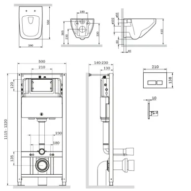 Инсталяция AM.PM IS47001.50A1700 в комплекте с унитазом Spirit V2.0 FlashClean, микролифт, кнопка Pro S белый 9