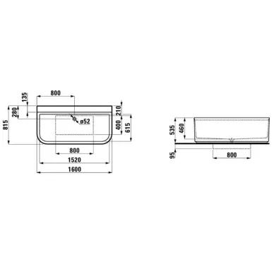 Laufen Sonar Ванна 160x81.5х46см, пристенная, с слив-переливом, материал: композит, цвет: белый 2.2034.7.000.000.1 6