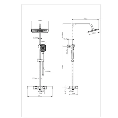 Душевая система Wonzon & Woghand Shelf WW-B3552-MW термостатическая, белая матовая 1