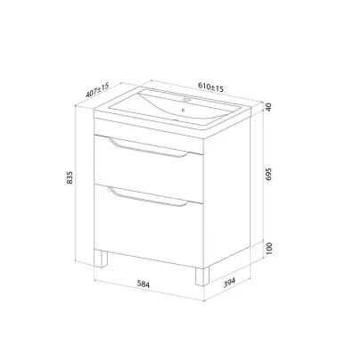 Тумба для ванной с раковиной Iddis Ray RAY60WFi95K 60 см, белая 7