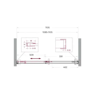 Душевая дверь BelBagno Soft Close-1 SOFT_CLOSE-1-BF-1-110-C-Cr 110 см, хром/прозрачное стекло 7