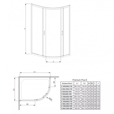 Душевой уголок Radaway Premium Plus E (30483-01-01N) (120х90) прозрачное стекло 5