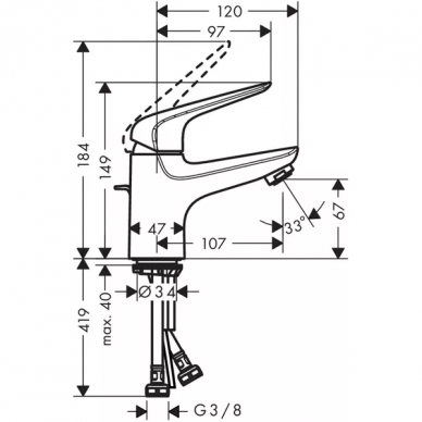 Смеситель для раковины Hansgrohe Novus Loop 70 (71080000) 1