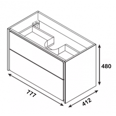 Тумба для ванной Roca Ronda (ZRU9302965) (80 см) белый глянец/антрацит 6