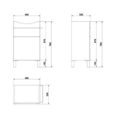 Тумба для ванной Cersanit Smart (SU-SMA-CA50/Wh) белый/ясень 1