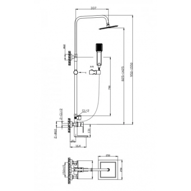 Душевая система BelBagno Romano (ROMANO-VSCM-CRM) 1