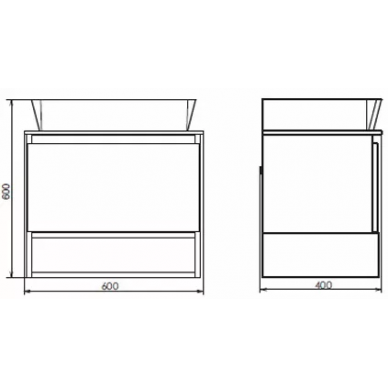 Тумба для ванной Comforty Прага-60 (60x60x40 см), дуб белый, с раковиной Comforty 9055RA-50 6