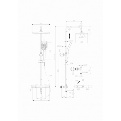 Душевая система Cersanit Vivo (64530) (с термостатом) (с изливом) 6