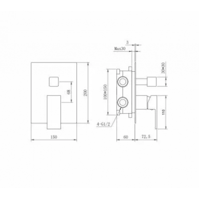 Душевая система Berges Ventas 3S (073005) с изливом, хром 7