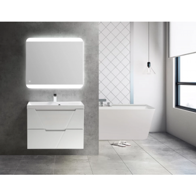 Тумба для ванной Belbagno Vittoria (VITTORIA-700-2C-SO-BO-P) подвесная (70 см) (Bianco Opaco) 3