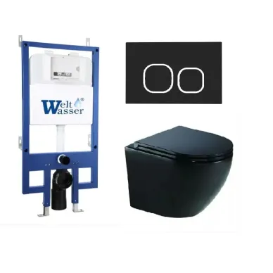Инсталляция Welt Wasser Bamberg 545 + MERZBACH 041 XL MT-BL + Bamberg BL в комплекте с унитазом, безободковый, с сидением микролифт 0