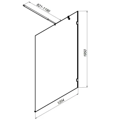 Душевая перегородка Am.Pm X-Joy (W94WI-120-F1-MTE) (120 см) профиль хром матовый/прозрачное стекло 7