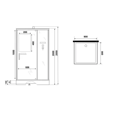 Душевая кабина Niagara Standart ST90/15Q/BK 90х90х205 см без крыши 7