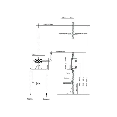 Душевая система Vincea VSFW-431T1RBG скрытого монтажа, с термостатом, золото 9
