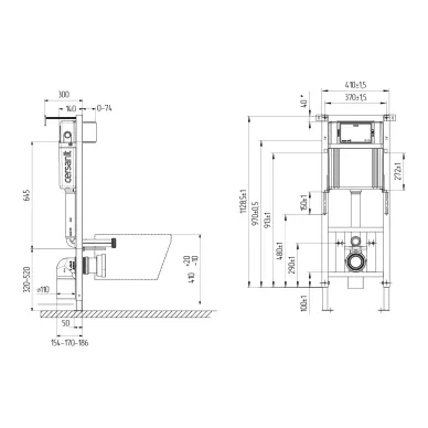 Инсталляция для подвесного унитаза Cersanit Aqua 50 PRIME М 68179 5