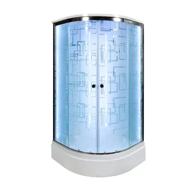 Душевая кабина DTO EM EM2710LED+GM 100x100x220 см, с гидромассажем, электрикой и LED подсветкой 0