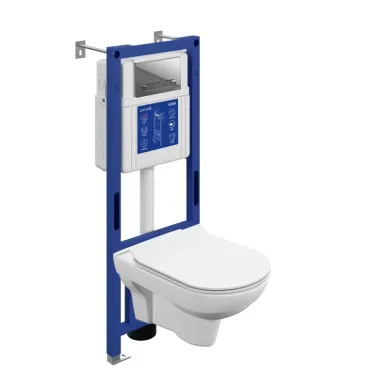 Комплект унитаз подвесной с инсталляцией Cersanit CITY SMART DPL EO slim 69331 ESTETICA кнопкой ESTETICA пластик хром глянцевый 0