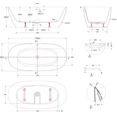 Акриловая ванна Vincea VBT-708-1700 170х80 см, белая 5