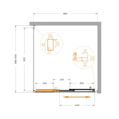 Душевой уголок Cezares Molveno MOLVENO-AF-31-90-C-CR-IV 90х90 профиль хром/стекло прозрачное 5