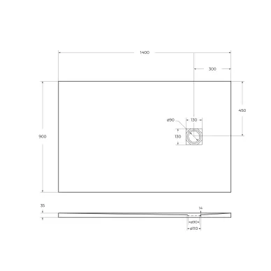 Поддон для душа Belbagno Uno TRAY-MR-UNO-AH-140/90-35-W-CR 140х90 см, белый матовый/хром 5
