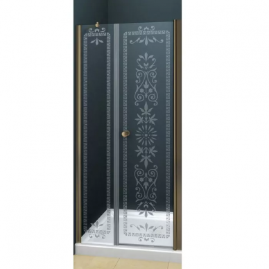 Душевая дверь Cezares Royal Palace B11 (190 см) (100+90) прозрачное стекло с матовым узором (бронза) 0