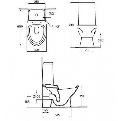 Унитаз напольный Ideal Standard Skanitet (V335101) с сиденьем 1