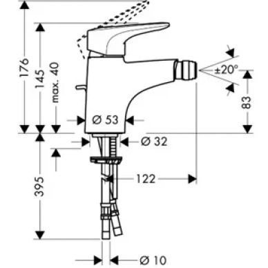 Смеситель для биде Hansgrohe Metropol E (14270000) 1